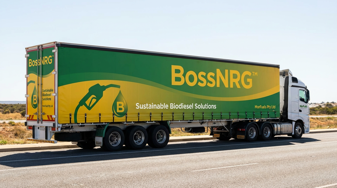 BossNRG branded semi-trailer for long-haul logistics