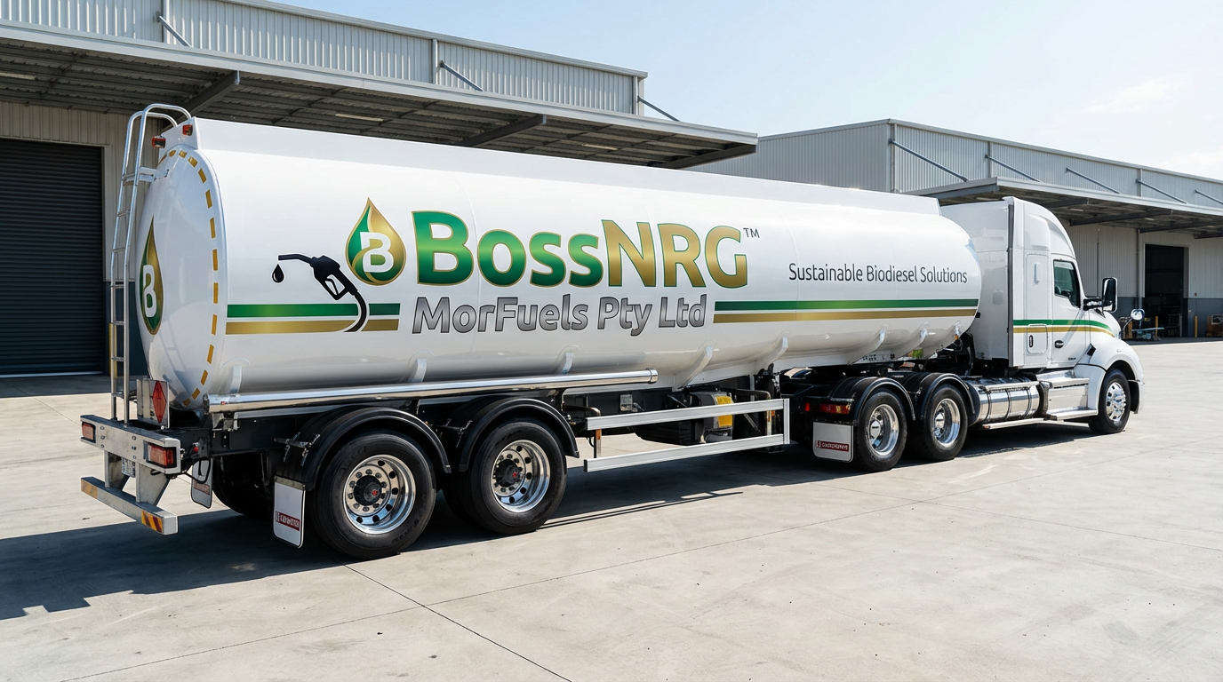 BossNRG branded tanker truck for sustainable fuel distribution